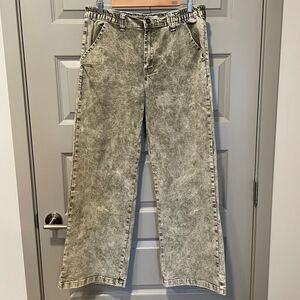 Flying Angel green acid wash jeans, size 13